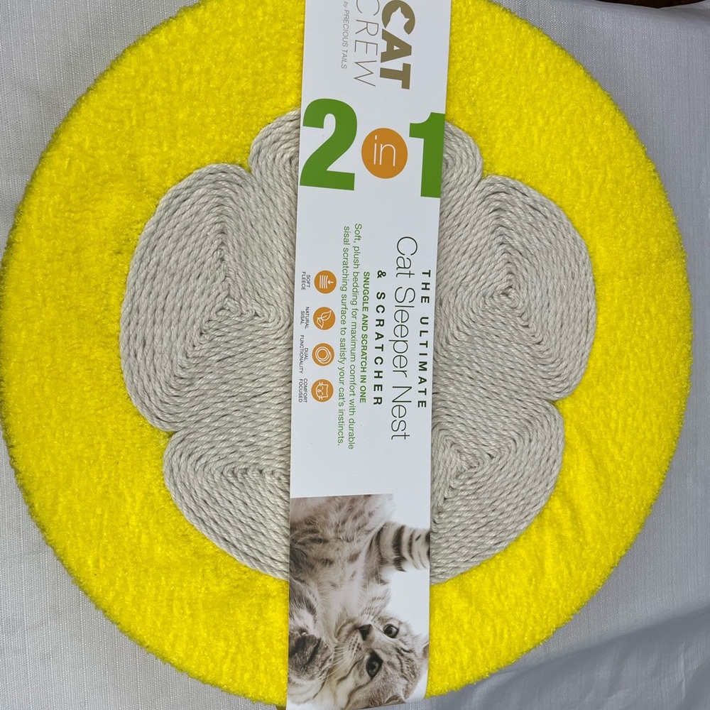 2-in-1 Yellow Cat Sleeper Nest & Scratcher